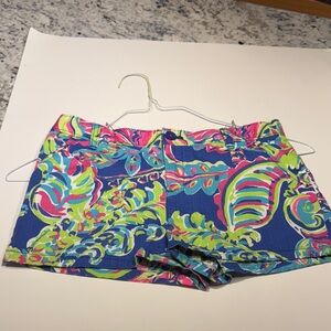 Lilly Pulitzer Blue and Pink High Waist Shorts